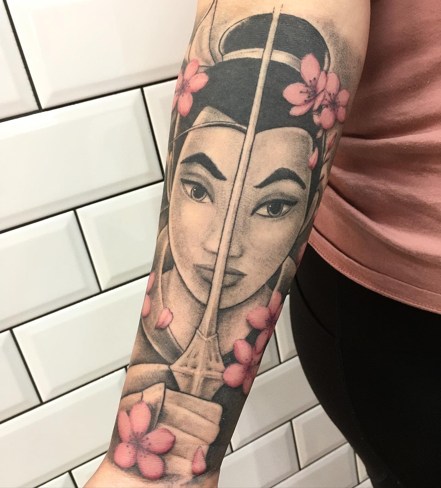Cherry Blossom Mulan Tattoo